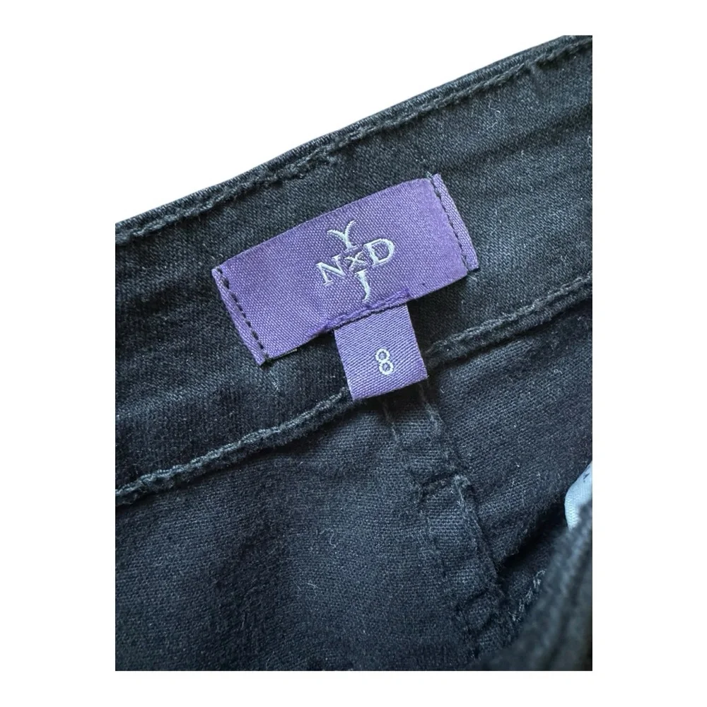 NYDJ | NWT Sheri Slim Straight Coated Jeans in Black, Size 8 - Picture 7 of 11